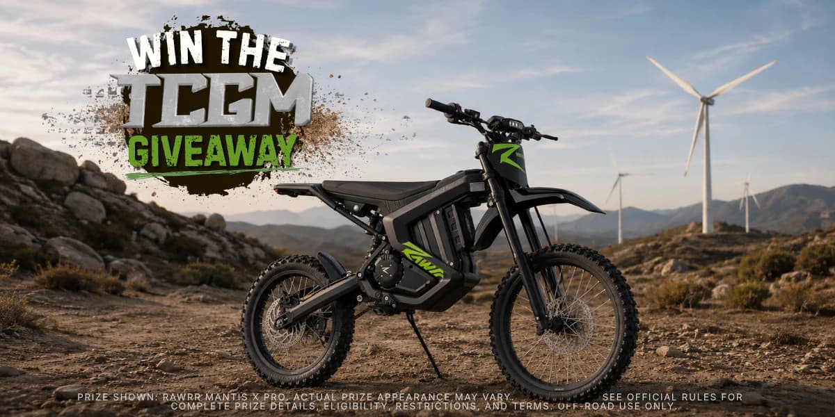 Win the 2025 Rawrr Mantis X Pro E-Moto — TCGM 2026 Tech Tour Giveaway
